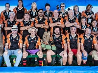 ARG BA MarDelPlata 2014SEPT22 GO Team Dingoes 002 : 2014, 2014 - South American Sojourn, 2014 Mar Del Plata Golden Oldies, Alice Springs Dingoes Rugby Union Football CLub, Americas, Argentina, Buenos Aires, Date, Golden Oldies Rugby Union, Mar del Plata, Month, Parque Camet, Places, Rugby Union, September, South America, Sports, Team Photos, Trips, Year